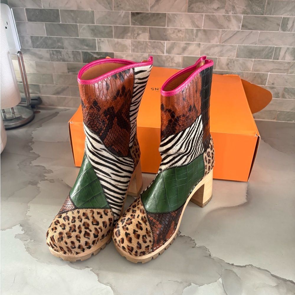 Swedish Hasbeens Multicolor Heeled Boots